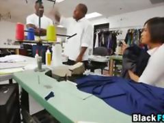 Young Asian Tailor Loses Mind While Getting Fucked By Muscled Black Stud